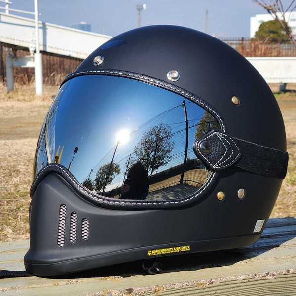 SHOEI EX-ZERO 専用設計 ゴーグル シルバーミラー シールド クラッシック ショウエイ ヘルメット 旧車 オフロード アドベンチャー