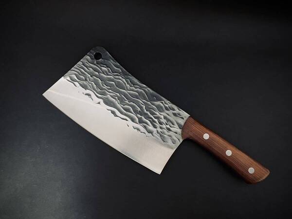 包丁 #076 中華包丁 槌目模様 960g 全長:34cm刃渡:21.5c