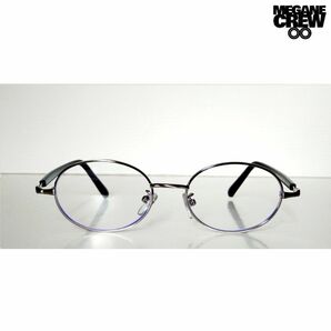 Oval Glow シルバー×ブラック オーバルメガネ 01
