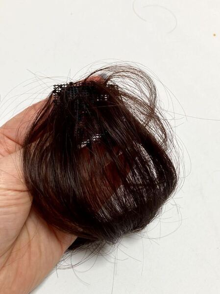新品!未使用 夏用1点限り頭頂部付け毛ヘア医療用にもナチュラルダークブラウンこげ茶色 小さめ★洗える男女兼用耐熱 送料無料 健康