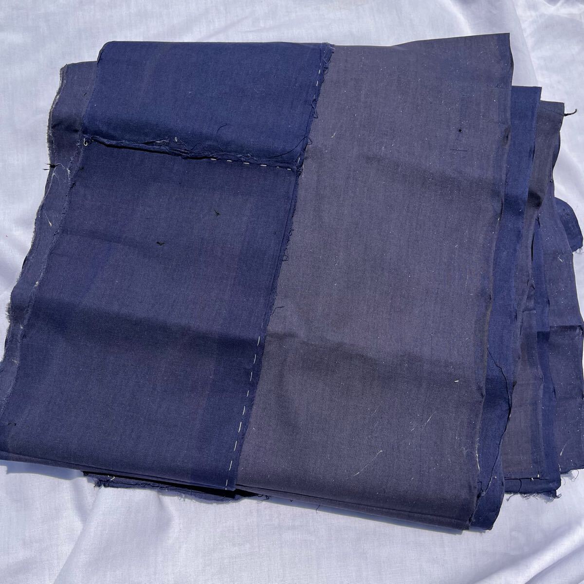 古布】襤褸 藍染 125×150㎝ 大判 厚手 布団 襤褸 ボロ らんる