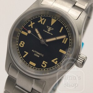 《ネオアンティーク》レトロスタイルにして鬼スペック【国産S社製NH35搭載/新品】防水性能200m サファイアクリスタル 316Lステンレス鋼