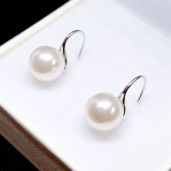 1粒パール 10mm フックピアス K18WGP ホワイトゴールド 18金コート レディース アクセサリー ジュエリー 真珠