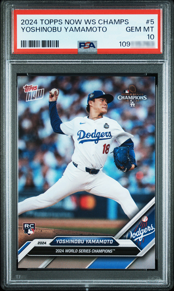 【鑑定済み PSA10】山本由伸 2024 Topps now WS-5 RC ドジャース WS優勝記念セット