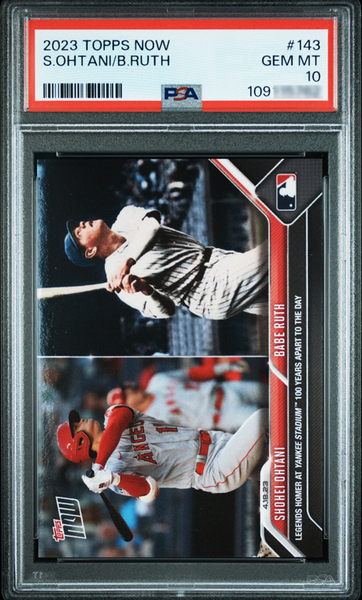 【鑑定済み PSA10】大谷翔平 ベーブ・ルース 2023 Topps now #143