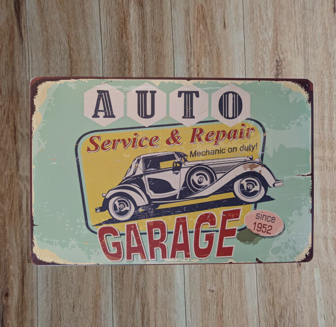 アンティークエンボスプレート GARAGE Since 1952 インテリア