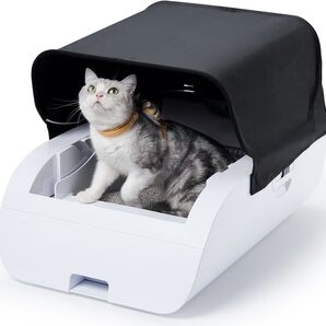 Gulcircle 猫 自動トイレ 猫トイレ 内蔵バッテリー付き 飛散防止 超大型空間 日本語説明書付き 安全センサー
