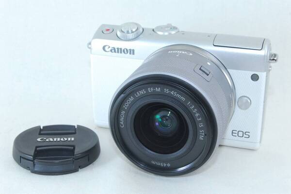 ★美品★Canon キャノン EOS M100 ホワイト EF-M 15-45mm レンズキット♪