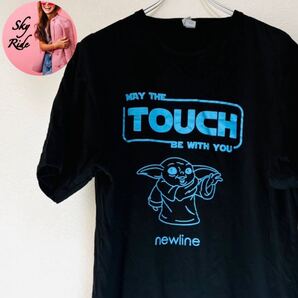 cotton heritage the TOUCH メンズ ビッグプリント スターウォーズ ベビーヨーダ グローグー ヴィンテージ 半袖Tシャツ 黒 XL 古着 #SB0106