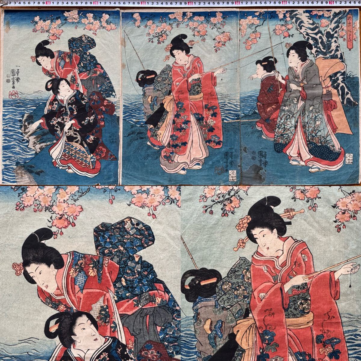 Yahoo!オークション -「三枚続」(浮世絵、版画) (絵画)の落札