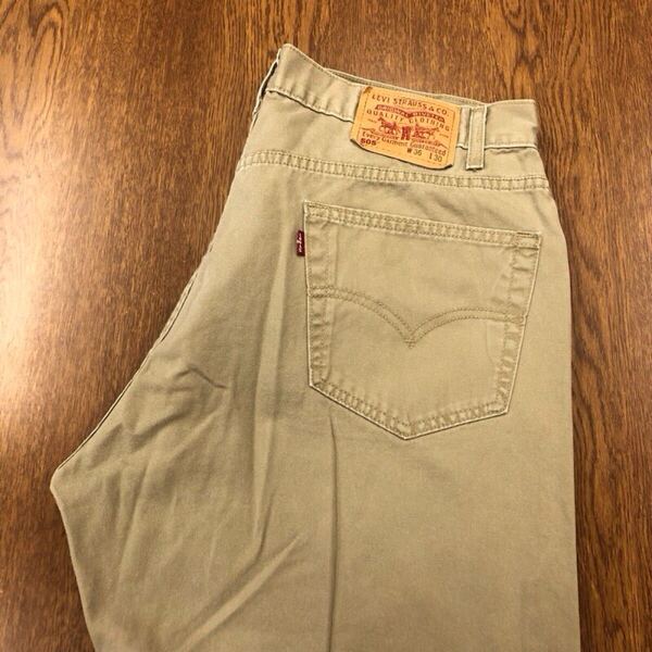 【GD218】Levi's 505 W36 L30 カラーパンツ ベージュ 薄地 メンズブランド古着 リーバイス505 送料無料