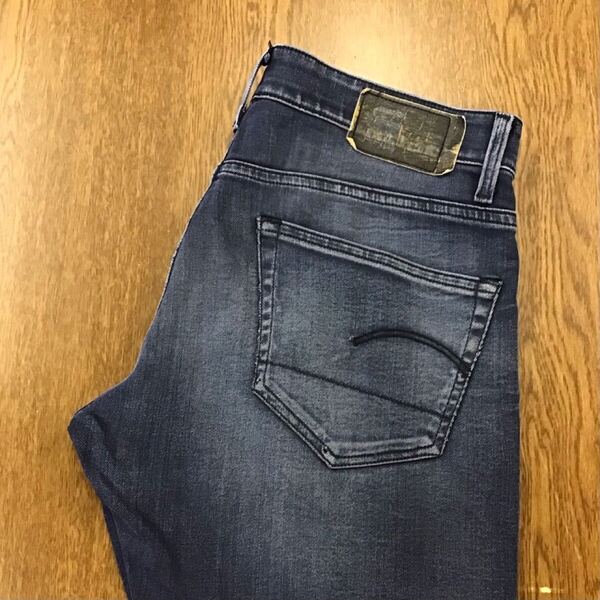 【GD281】G-STAR RAW W31 L30 色落ち加工 ジーンズ ジーパン デニムパンツ ストレッチ生地 メンズブランド古着 ジースターロウ 送料無料