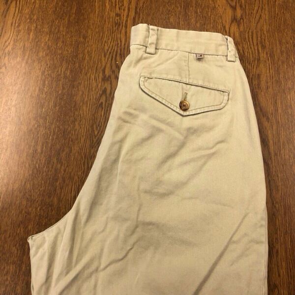 【GD355】TOMMY HILFIGER W31 L30 ツータック 裾折り返し チノパンツ ワークパンツ ベージュ ブランド古着 トミーヒルフィガー 送料無料