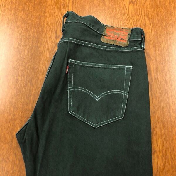 【GD395】Levi's 501 W36 L36 後染め 製品染め グリーン ジーンズ ジーパン デニムパンツ DYEパンツ ブランド古着 リーバイス501 送料無料