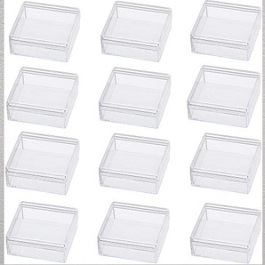 BENECREAT 15個セットプラスチック収納ケース 5x5x2cm 蓋つき 新品 ビーズ キャディー アクセサリーパーツ 小物収納 収納容器