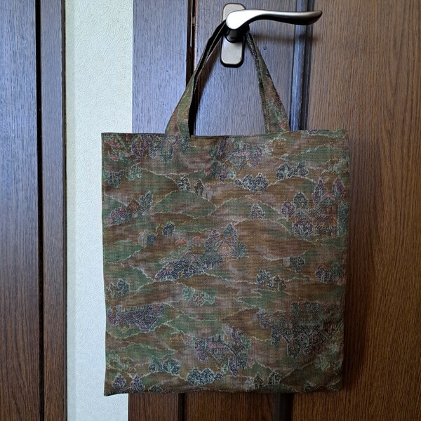 ★着物リメイク/ハンドメイド/紬/トートバック/エコバック/一点もの/正絹★サブバッグ買い物バック