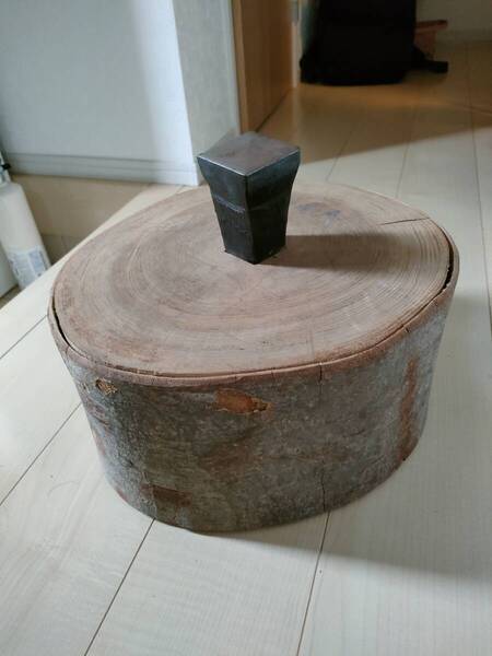 金床 木台付き 金属加工 作業台 彫金工具 たたき台 アクセサリー 制作 趣味