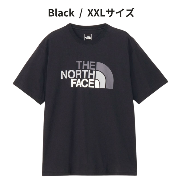 即決☆ノースフェイス カラフル ロゴ 半袖Tシャツ K/XXLサイズ 3L ブラック 黒 吸汗速乾 フラッシュドライカラフルロゴコットンティー