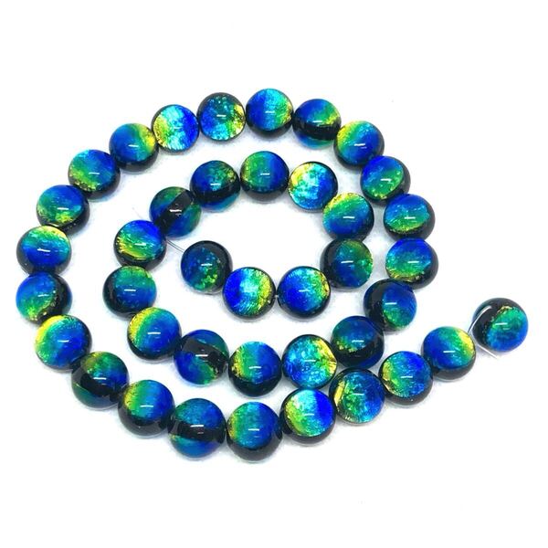 ケラママリン 10mm 連売り 40粒 蓄光 ホタルガラス 沖縄慶良間諸島 とんぼ玉
