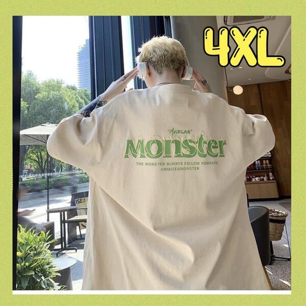 メンズ Tシャツ 4XL 5L 夏服 オーバーサイズ バックプリント ストリート