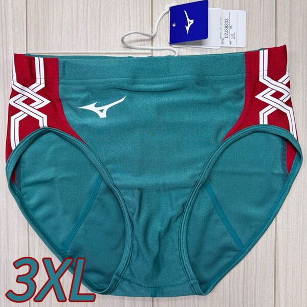 ミズノ 女子陸上レーシングショーツ 3XLサイズ Rグリーン×レッド 新品