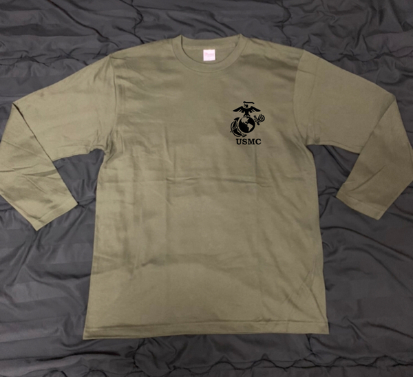 送料込 USMC 米軍 トレーニング ロンT アメリカ軍 海兵隊 L