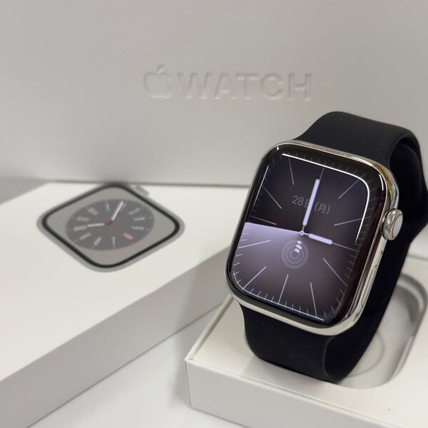 ☆即決 美品 Series8 Apple Watch 45mm GPS+Cellular シルバーステンレス アップルウォッチ シリーズ8 718