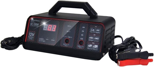 メルテック(meltec) バッテリー充電器(バイク~大型トラック) DC12V用 Meltec SC-1200 正式PSE取得 定格12A バッテリー診断機能付