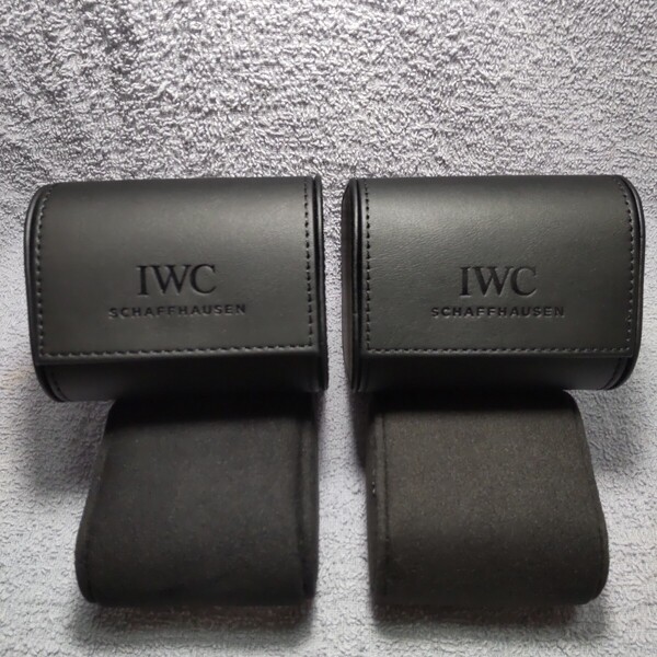IWC 正規 時計 収納 黒 BK ブラック 系 携帯 ソフト ウォッチ ケース 保護 持運び 便利 保存 BOX 純正 トラベル ボックス 2個 set 美品 04