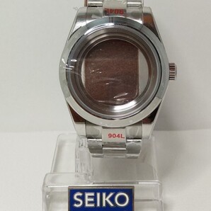 カスタム 39mm ケース サファイア サイクロップレンズ無し glassback 3連 センターポリッシュ セイコー ムーブメント用 SEIKO MOD