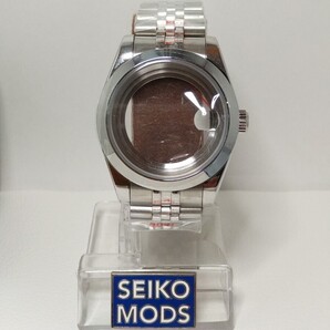カスタム 39mm ケース サファイア サイクロップレンズ有り glassback ジュビリー センターポリッシュ セイコー ムーブメント用 SEIKO MOD