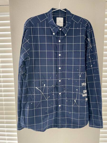 uniform experiment ユニフォームエクスペリメント fragment フラグメント コラボ シャツ 青 3 Lサイズ SOPH 中古 状態良好 送料無料