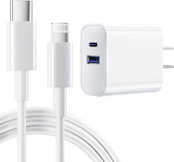 A112 iphone 充電器 type-c 20W【MFi認証&充電ケーブル 1m付き】usb 急速充電器 タイプc 二台同時充電