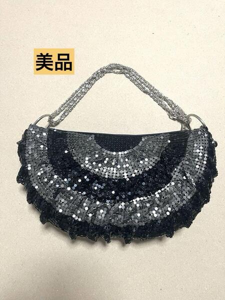 ビーズ&スパンコール刺繍 パーティーバッグ/クラッチバッグ ハンド/肩掛け