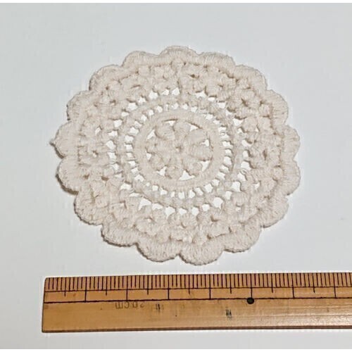 【送料無料】レース パーツ 丸 お花 生成り ハンドメイド 装飾 服飾資材 オフホワイト 白【即決】