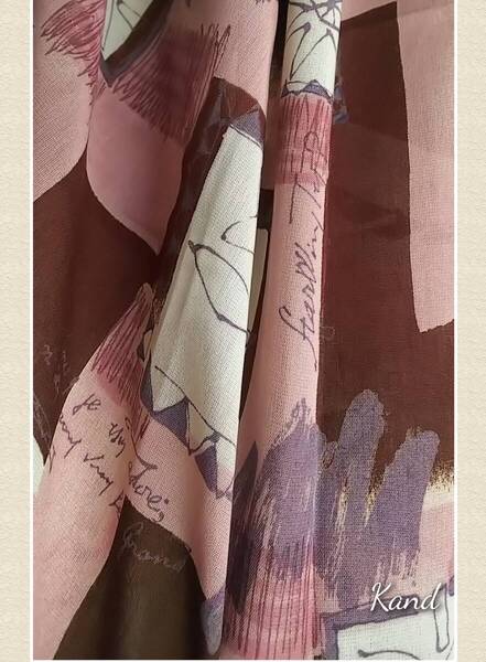 はぎれ★オシャレ柄 生地 はんぱ 布地 透け感 素朴な花柄,英字 小物作り ハンドメイド材料