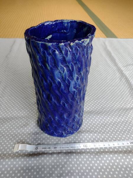 花瓶 鉢 生け花 生花 花器 水盤 高台 フラワーベース 華道 華道具 フラワーポット インテリア 飾り 一輪差し 一輪挿し 陶磁器 陶器 青 即決