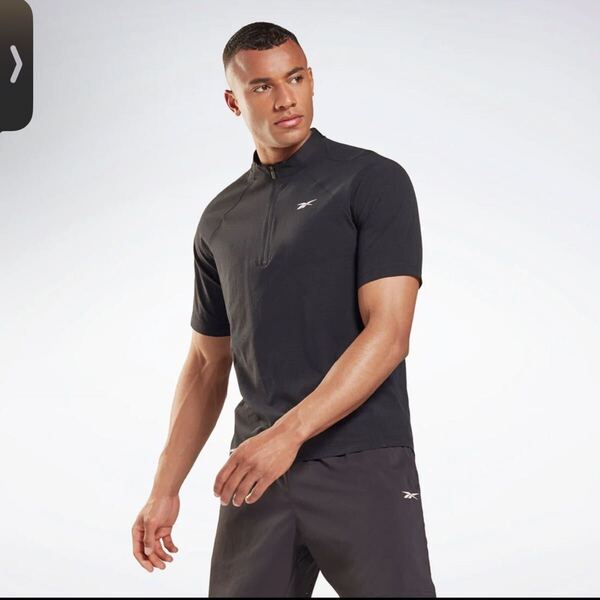 ポロシャツ レズミルズ ジップ リーボック 半袖 M Reebok ブラック 登山