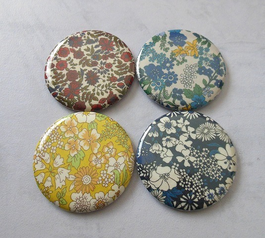 ●マグネット4個セット●花柄 58㎜●ハンドメイド 缶バッジマシーン 冷蔵庫