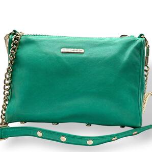 美品 REBECCA MINKOFF ショルダー クラッチ バッグ グリーン