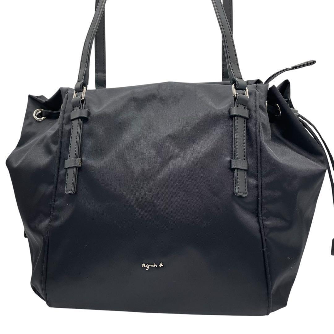極美品】アニエスベー トートバッグ ナイロン レザー 肩掛け A4 極美品】アニエスベー トートバッグ ナイロン レザー 肩掛け A4