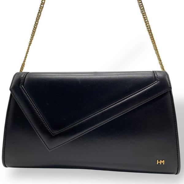 美品 HANAE MORI 森英恵 ハナエモリ ロゴデザイン ショルダーバッグ