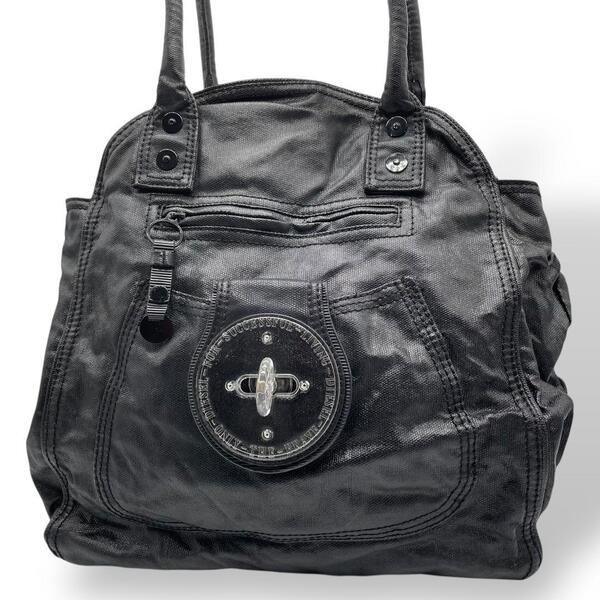 美品 DIESEL ディーゼル トートバッグ ワンショルダー ターンロック 黒