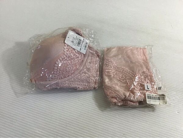 ★未使用★ BRADELIS/ブラデリス ブラジャー C75 ショーツ Lサイズ モールドノンワイヤー 下着 薄ピンク ニューヨーク
