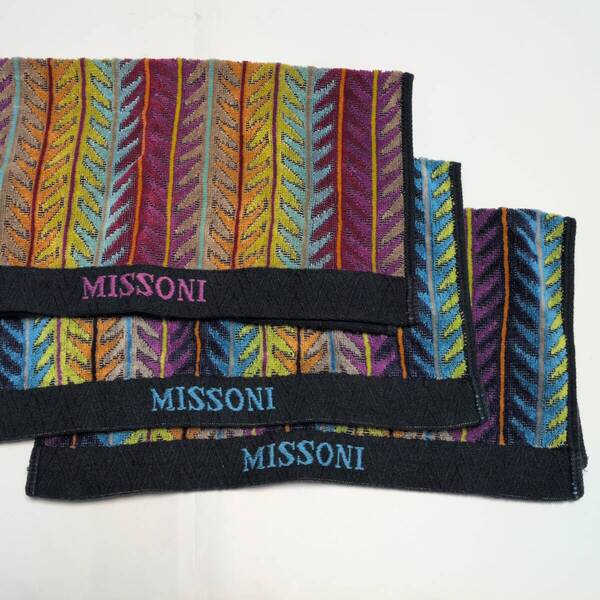 MISSONI ウォッシュタオル3枚セット 33×37cm フェイスタオル ハンドタオル ミッソーニ