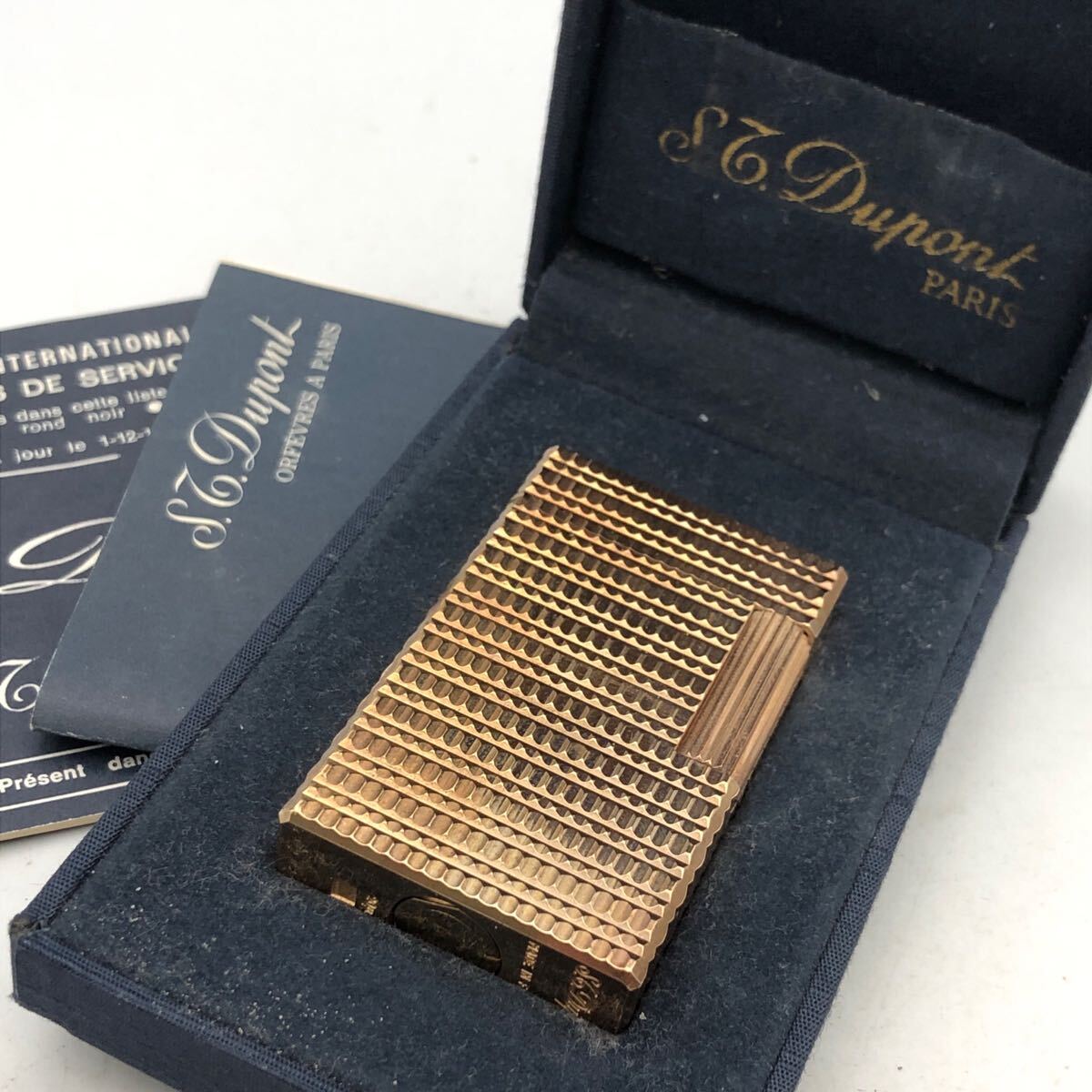 st Dupont 格子柄 ライター 20μ ヴィンテージ