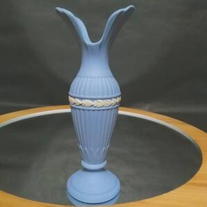 高さ14CM 未使用◇自宅保管 ウェッジウッド ジャスパー ブルー 花瓶 WEDGWOOD ※追加出品予定あり
