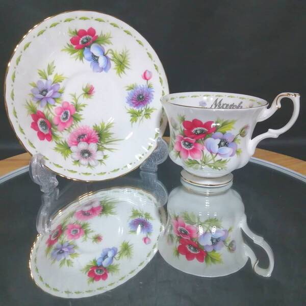 3月 美品◇自宅保管 ロイヤルアルバート フラワー オブ ザ マンス カップ&ソーサー ROYAL ALBERT