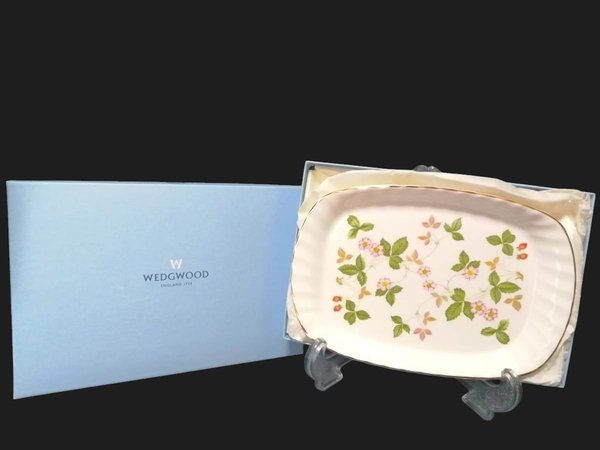 21X14CM 美品◆自宅保管 ウェッジウッド ワイルドストロベリー トレー WEDGWOOD