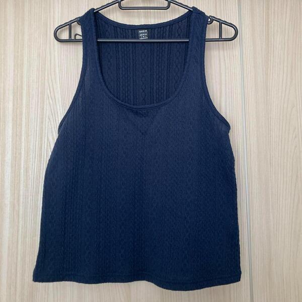 12【SHEIN】シーイン 美品 タンクトップ ネイビー S